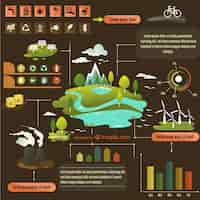 Vector gratuito elementos gráficos de infografía de ecología