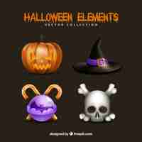 Vector gratuito elementos de halloween con estilo realista