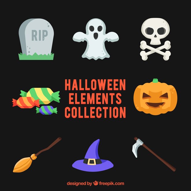 Elementos de halloween modernos