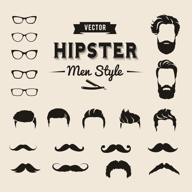 Vector gratuito elementos de hombres hipsters