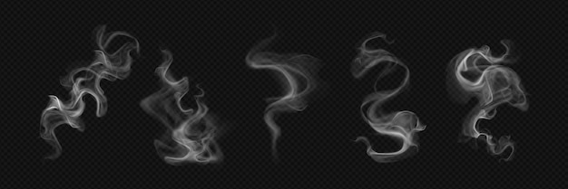 Elementos de humo blancos y realistas