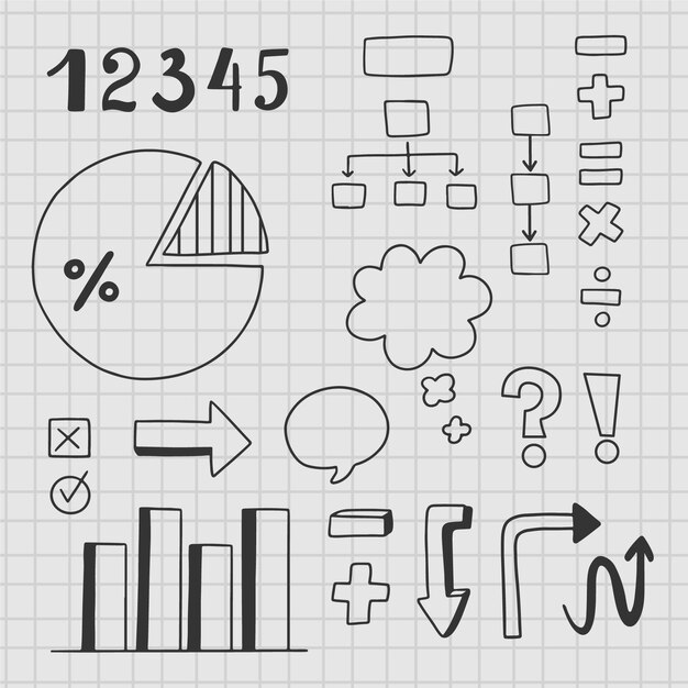 Elementos de infografía para clases escolares.