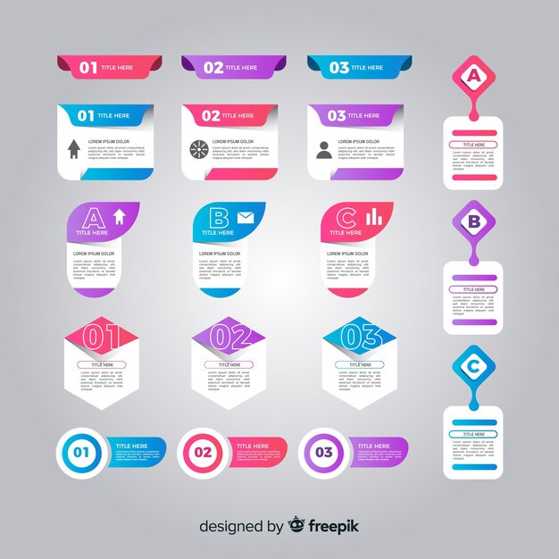 Elementos infografía coloridos diseño plano