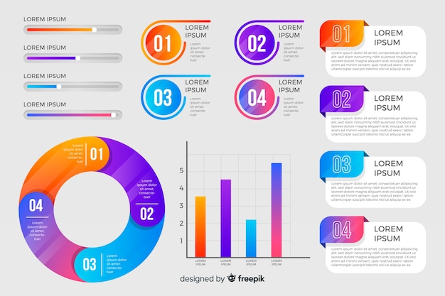 Elementos infografía coloridos diseño plano