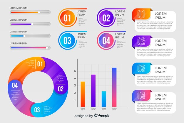 Elementos infografía coloridos diseño plano