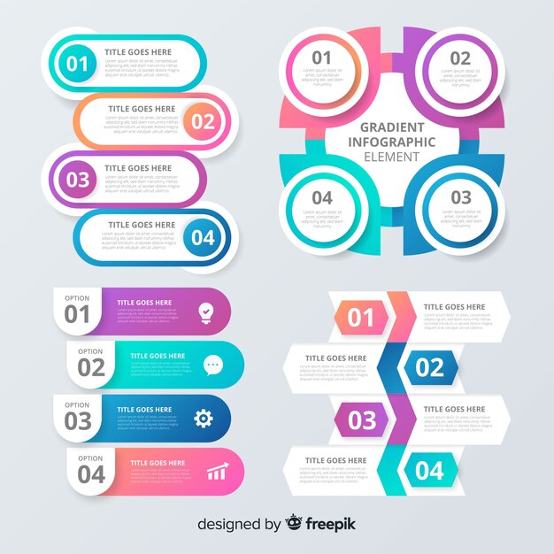 Elementos infografía coloridos diseño plano