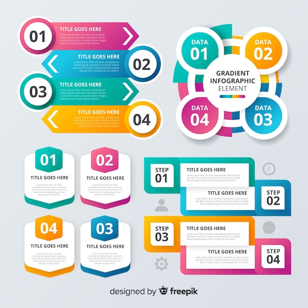 Elementos infografía coloridos diseño plano