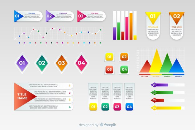 Elementos infografía coloridos diseño plano
