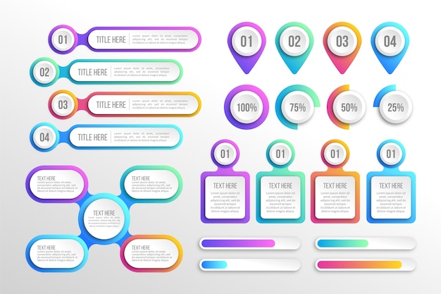 Elementos de infografía degradado colorido moderno