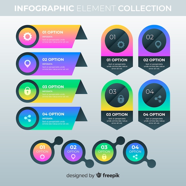 Vector gratuito elementos de infografía con degradado