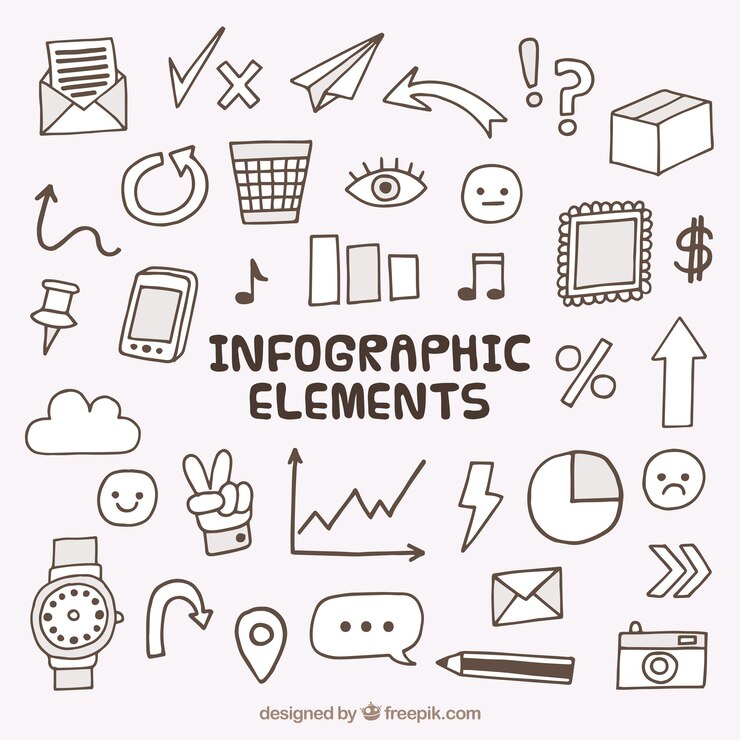 Vector gratuito elementos de infografía dibujados a mano