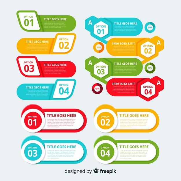 Elementos para infografía en diseño plano
