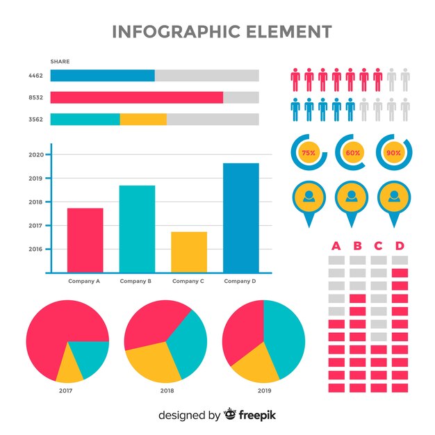 Elementos para infografía en diseño plano