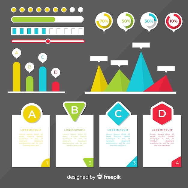 Elementos para infografía en diseño plano