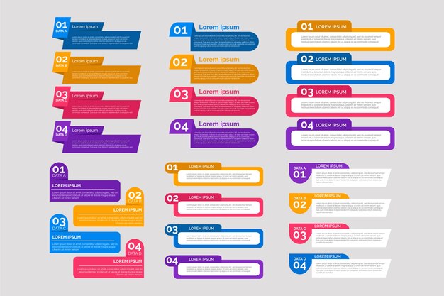 Elementos de infografía de diseño plano.