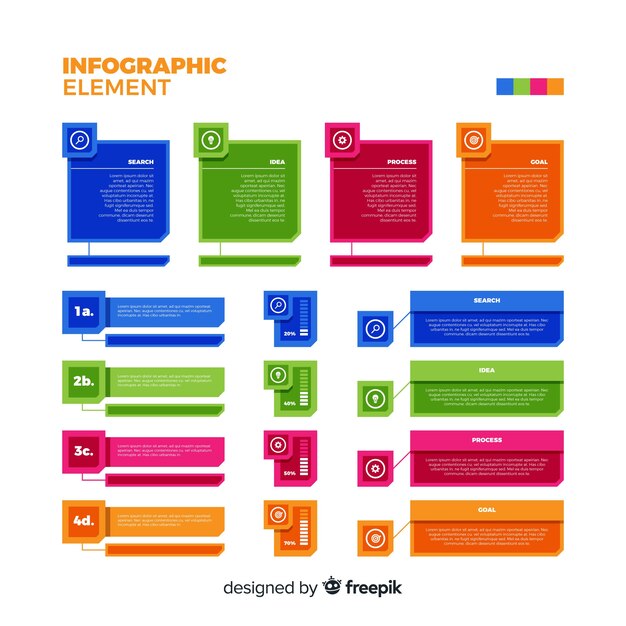 Elementos de infografía de diseño plano.