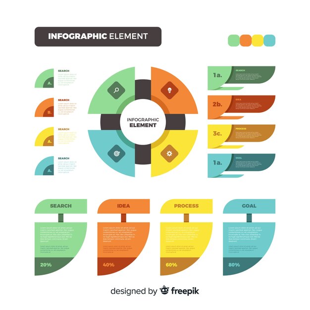 Elementos de infografía de diseño plano.