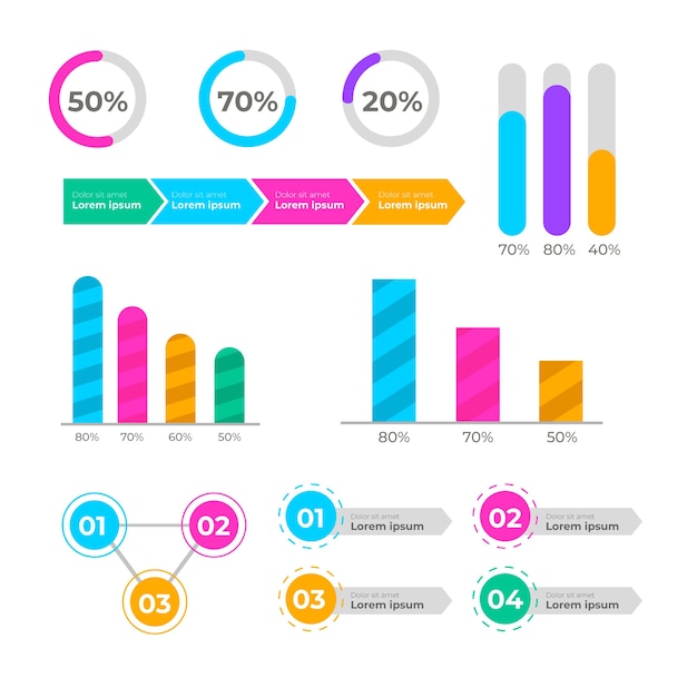 Elementos de infografía de diseño plano.