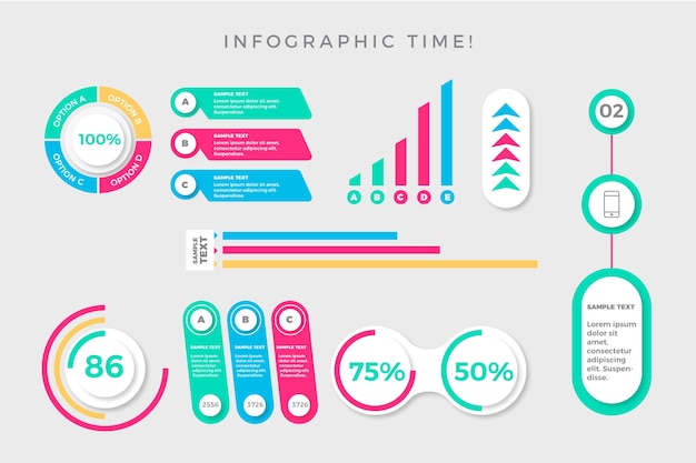 Elementos de infografía de diseño plano.