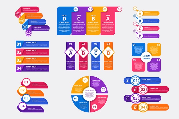 Elementos de infografía empresarial plana