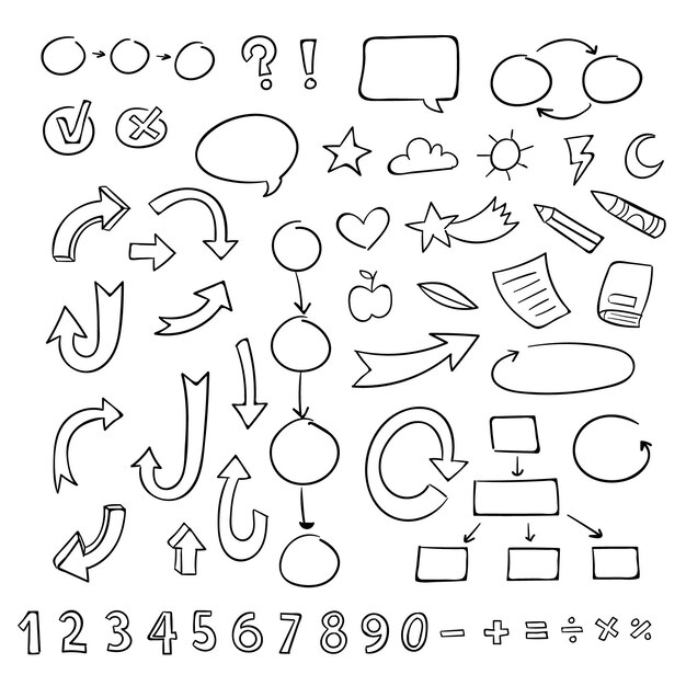 Elementos de infografía escolar con marcadores de colores.