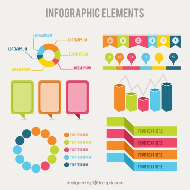 Elementos de infografía en estilo colorido