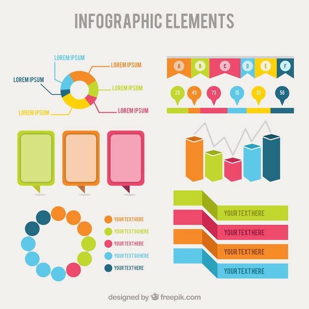 Elementos de Infografía en estilo colorido