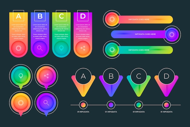 Elementos de infografía gradiente de negocios