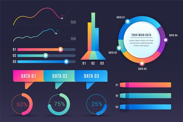 Elementos de infografía gradiente de negocios