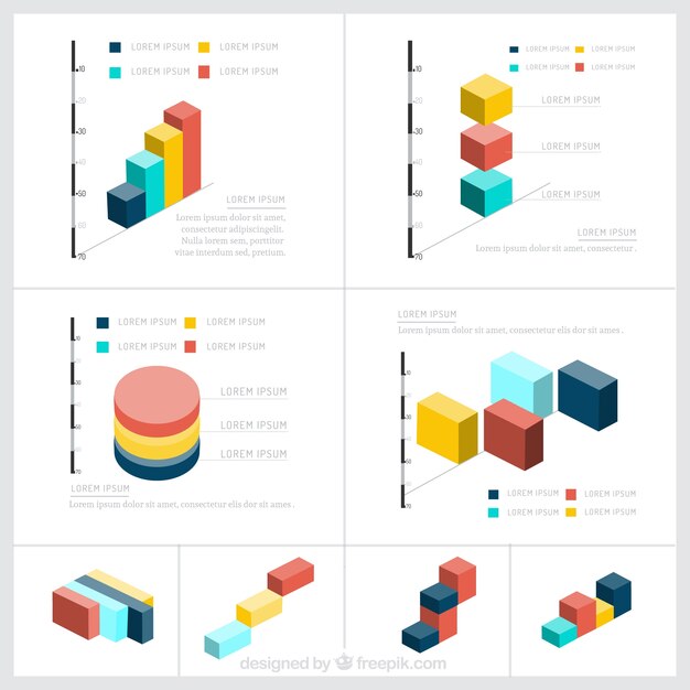 elementos de Infografía de isométrica