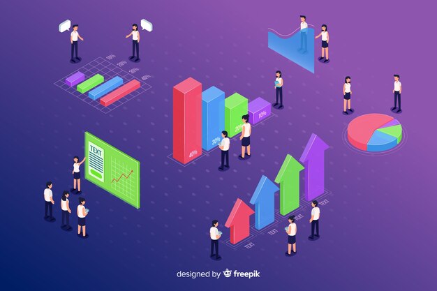 Elementos de infografía isométrica
