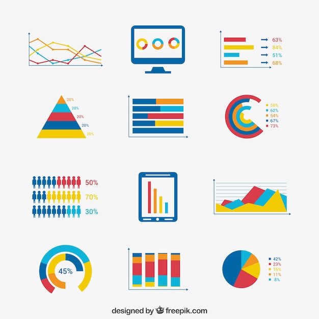 Elementos de infografía de negocios