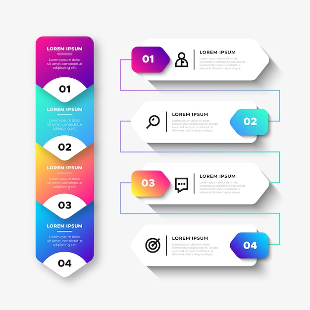 Elementos de infografía de negocios