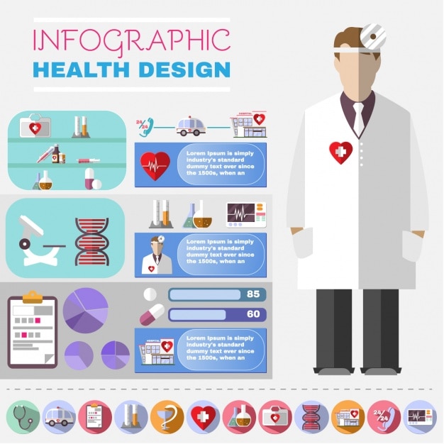 Vector gratuito elementos de infografía de salud