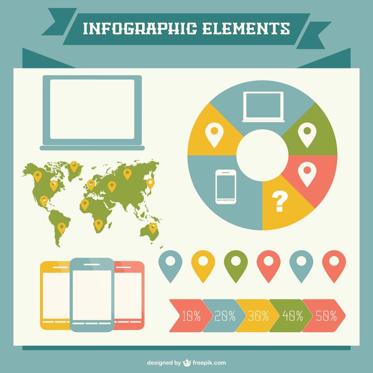 Vector gratuito elementos para infografías de colores