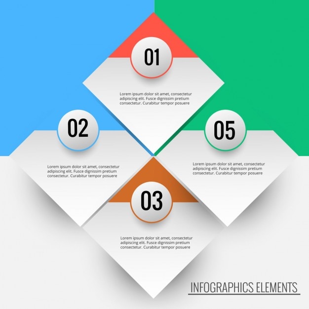 Elementos infográficos de colores