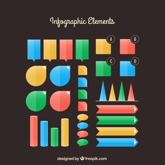 Elementos infográficos coloridos