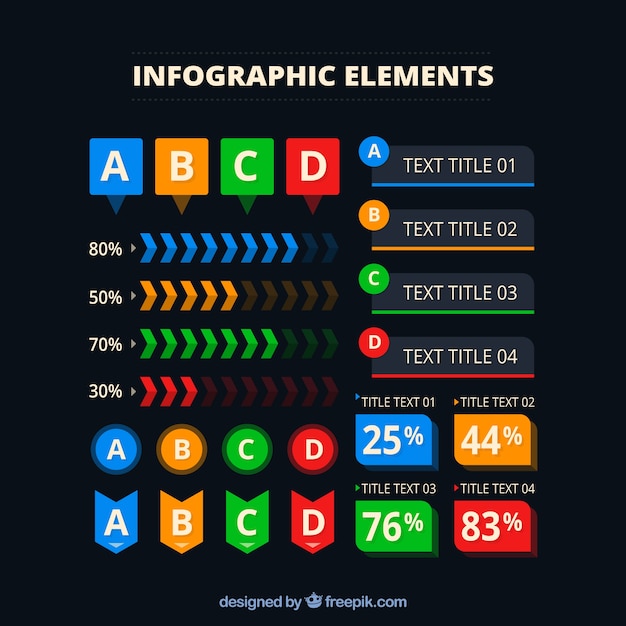 Vector gratuito elementos infográficos coloridos