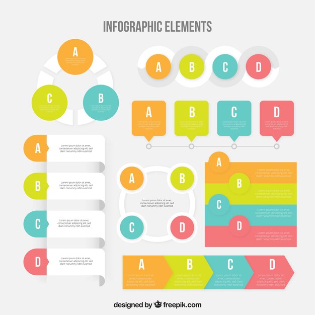 Elementos infográficos con estilo adorable