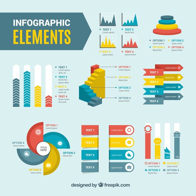 Elementos infográficos con estilo colorido