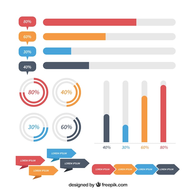 Vector gratuito elementos infográficos con estilo de negocios