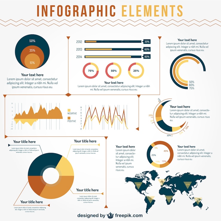 Vector gratuito elementos infográficos globales