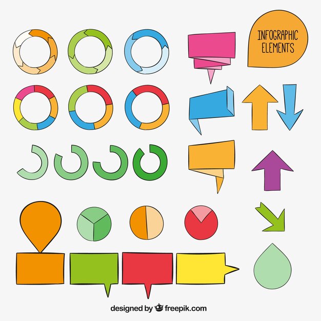 Vector gratuito elementos infográficos incompletos en estilo dibujado a mano