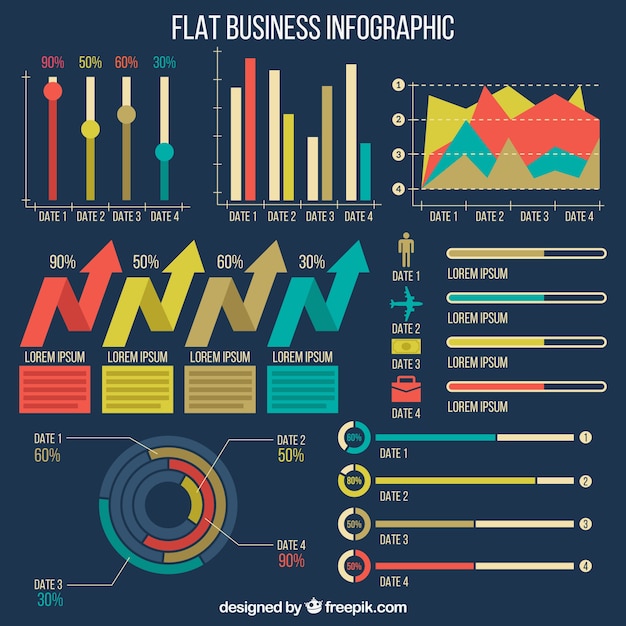 Elementos infográficos para negocios 