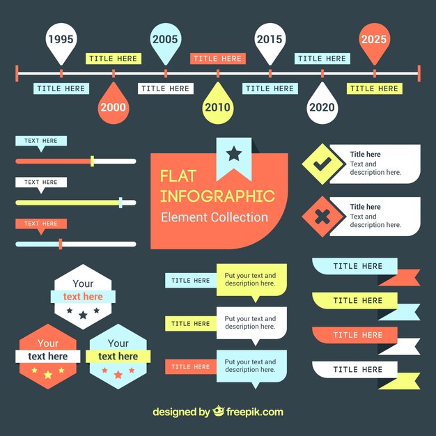 Elementos infográficos planos útiles para infografías