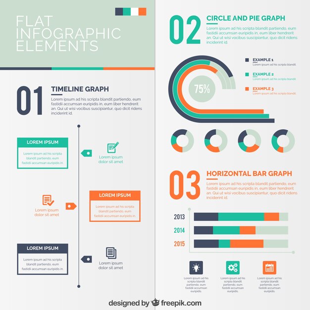 Elementos infográficos planos