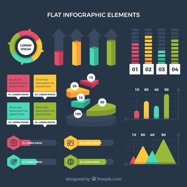 Elementos infográficos planos
