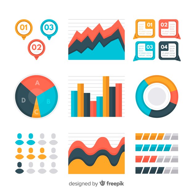 Elementos infográficos planos