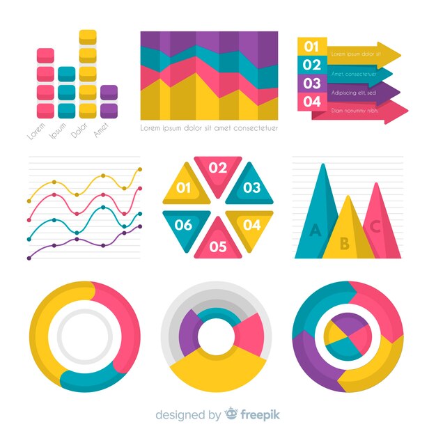 Elementos infográficos planos