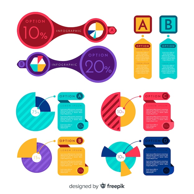 Elementos infográficos planos